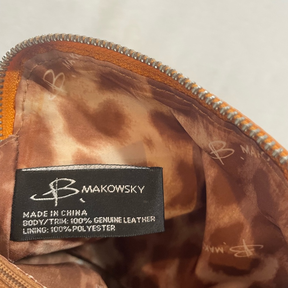 B Makowsky Mustard Yellow Leather Crossbody Bag with Turn-Lock Closure - Picture 5 of 9
